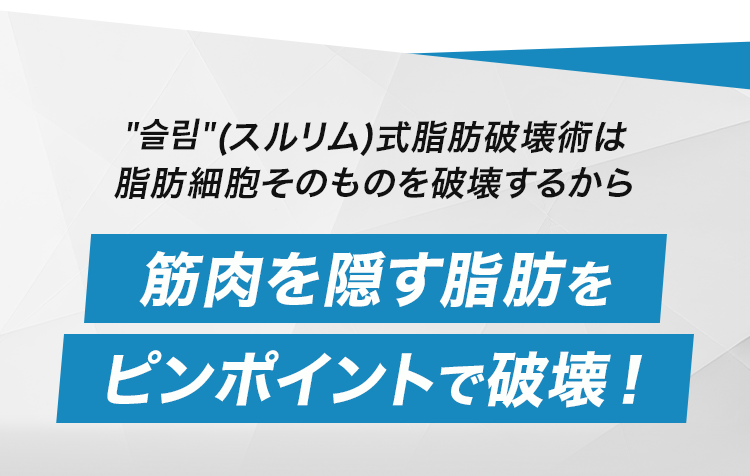 筋肉を隠す脂肪をピンポイントで破壊！