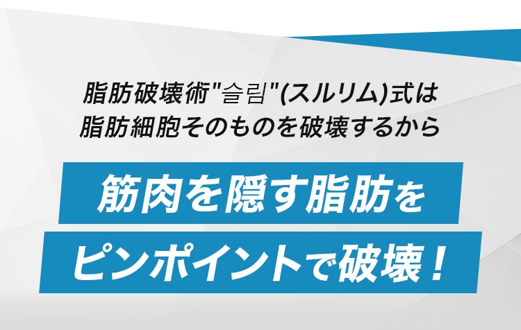 筋肉を隠す脂肪をピンポイントで破壊！