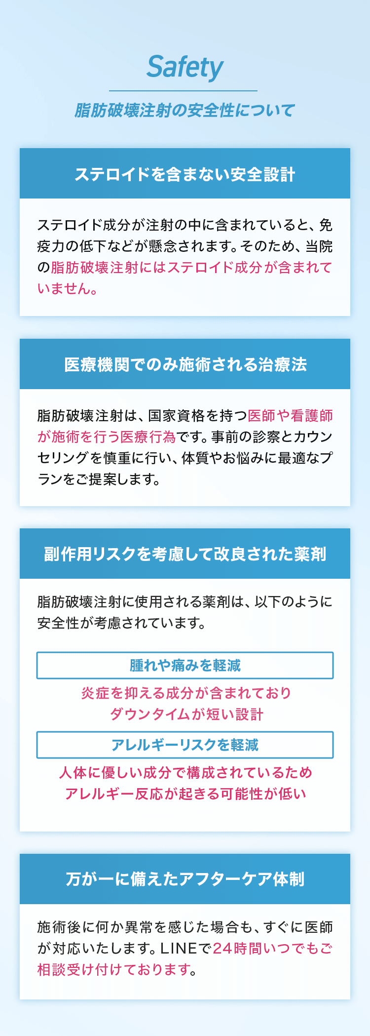 脂肪破壊注射の安全性について